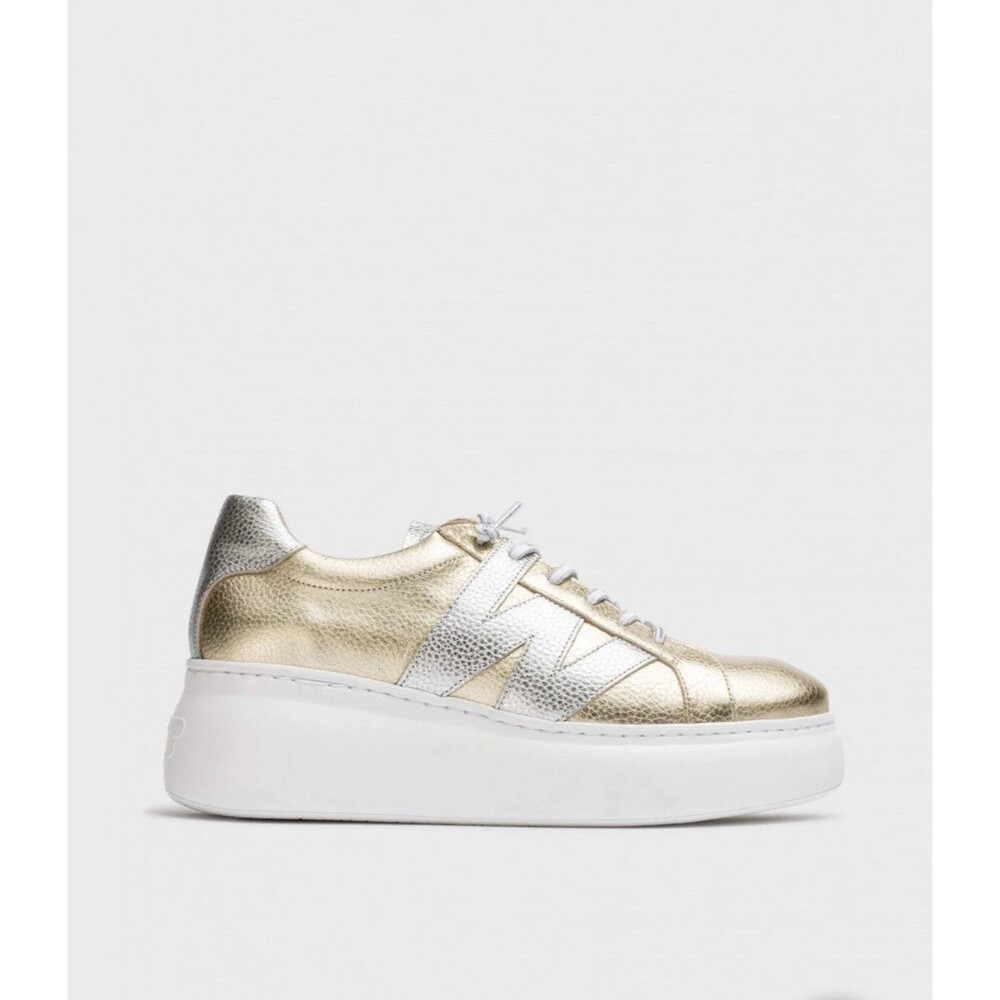 Wonders Zurich Gold A-2650 Leather Women's Platform Sneakers‎ Size 41 US 10